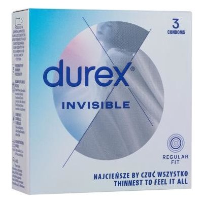 Durex Invisible extra tenké kondomy se silikonovým lubrikačním gelem 3 ks – Zboží Mobilmania