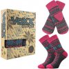 Dárkový set rukavice + ponožky Trondelag růžová/šedá