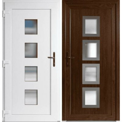 OknaDvereNaMiru.cz Vchodové dveře INOX 010 Zlatý dub / Bílá 105 x 220 cm – Hledejceny.cz