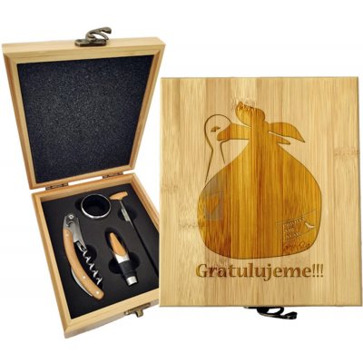 Sablio Dárková sada na víno Gratulujeme!!!: 147×168×49 mm – Hledejceny.cz