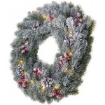 Emos DCTW06 LED vánoční věnec zasněžený 38 cm 2x AA vnitřní teplá bílá časovač – Hledejceny.cz
