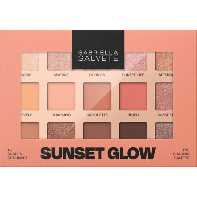Gabriella Salvete Sunset Glow 15 Shades of Sunset paletka očních stínů 15 g – Zboží Dáma