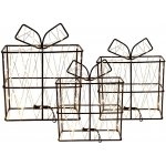 Sada 3ks vánoční dekorace svítící dárek s LED – 15*3*24/20*3*40/25*3*46 cm - Clayre & Eef – Hledejceny.cz