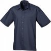 Pánská Košile Premier Workwear pánská popelínová pracovní košile s krátkým rukávem modrá námořní