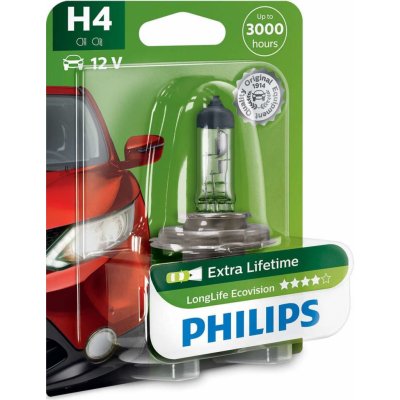 Philips LongLife EcoVision 12342LLECOB1 H4 P43t-38 12V 60/55W – Zbozi.Blesk.cz