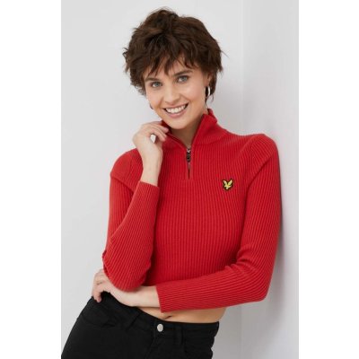 Lyle & Scott Svetr z vlněné směsi dámský hřejivý KNW1801V.W840 červená