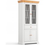 Havlíček truhlářství Vitrína velká 2D sklo Marone Elite bílá přírodní borovice 95x200x41 cm – Hledejceny.cz