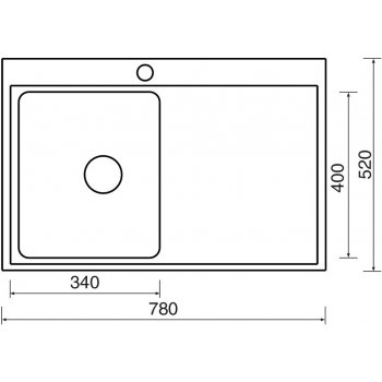 Sinks BLOCK 780 V kartáčovaný