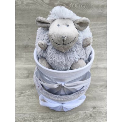 Pastell decor Plenkový dort dvoupatrový neutrální Vel. 3 - Miminko váží 4 až 9 kg, Velikost oblečení: 62/68 - Miminku jsou 3 až 6 měsíců – Zboží Mobilmania