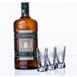 Becherovka nefiltrovaná 0,5 l (dárkové balení 3 sklenice) – Hledejceny.cz