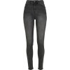 Dámské džíny Urban Classics High Waist Skinny tmavě šedé