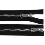 Kovový zip dělitelný, 2 jezdce / dvoucestný, šíře 5 mm, délka 80 cm - černá – Hledejceny.cz