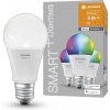 Žárovka Ledvance Sada 3x chytrá LED žárovka SMART+ WIFI, E27, A75, 9,5W, 1055lm, 2700-6500K, teplá-studená bílá, RGB SMART+ WIFI