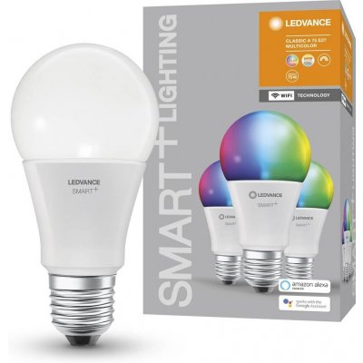 Ledvance Sada 3x chytrá LED žárovka SMART+ WIFI, E27, A75, 9,5W, 1055lm, 2700-6500K, teplá-studená bílá, RGB SMART+ WIFI