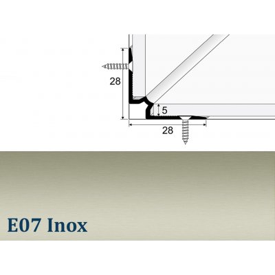 Profil Team schodový vnitřní profil Inox E07 5 mm 2,7 m – Zboží Mobilmania