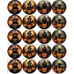 Jedlý papír k vystříhnutí na muffiny Halloween čarodějnice mix 5cm PICTURE – Zboží Dáma