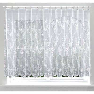 Forbyt Tylová záclona DITA 926069, vyšívané větvičky, bílá výška 150cm ( v metráži) – Zboží Mobilmania