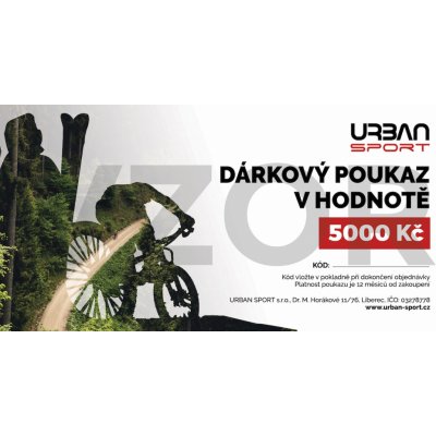 Urban Sport Dárkový poukaz 5.000,- Kč Poukaz: Tištěný poukaz – Sleviste.cz