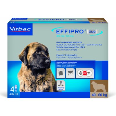 Effipro Duo Spot-on Dog XL 40-60 kg 4 x 4,02 ml – Hledejceny.cz