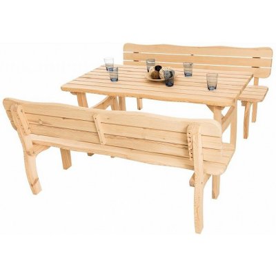 DEOKORK Masivní zahradní sestava z borovice VIKING 1+2 (40 mm) 200 cm – Hledejceny.cz