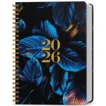 Oskar Twin A5 Týdenní 2026 Modré listy – Zboží Dáma