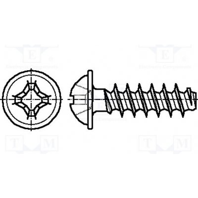 BOSSARD 2001616 Vrut; pro plasty; 4x8; Hlava: kulatá; Phillips; PH2; ocel; zinek – Hledejceny.cz