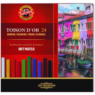 Koh-i-noor křídy (pastely) prašné umělcké 7x7 Toison D´or souprava 24 ks – Zboží Dáma