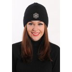 Čepice R-Jet Sport fashion basic bez bam ohrnutá černá s vločkou – Hledejceny.cz