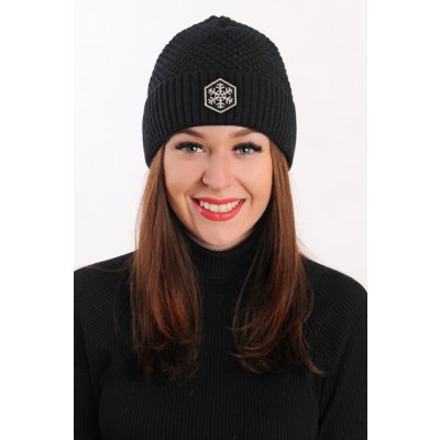 Čepice R-Jet Sport fashion basic bez bam ohrnutá černá s vločkou – Hledejceny.cz