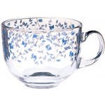 decoDoma Jumbo skleněný hrnek MODRÉ KVĚTY 500 ml – Sleviste.cz