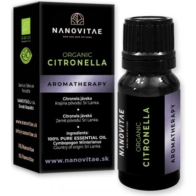 Nanovitae Citronella Java esenciální olej Organic quality 10 ml – Hledejceny.cz