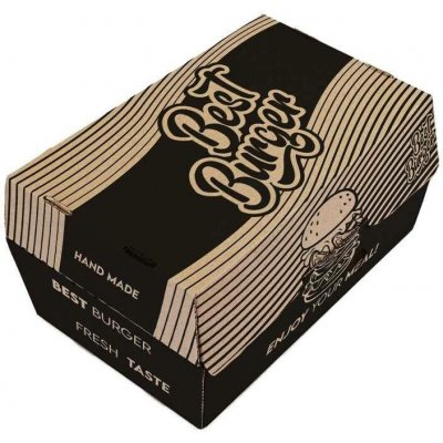 box na hamburger kraft s potiskem 200x130x110mm – Hledejceny.cz