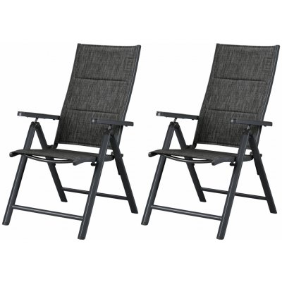 LIVARNO Hliníkové polohovací křeslo Toronto, antracitová, 2 kusy – Sleviste.cz