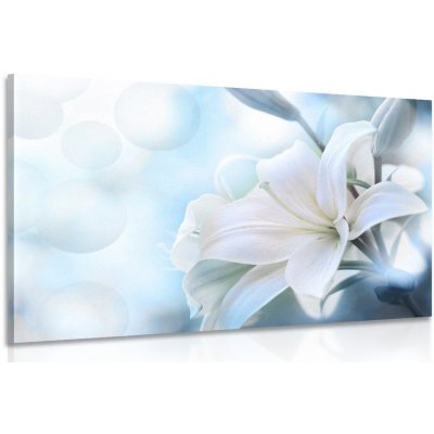 Obraz bílý květ lilie na abstraktním pozadí - 120x80 cm – Zboží Mobilmania