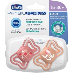 Chicco Physio light silikon dudlík růžová 2ks