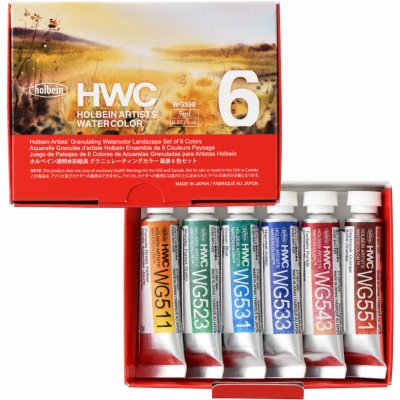 Holbein akvarelové barvy Granulating 5 ml Landscape, sada 6 ks – Hledejceny.cz