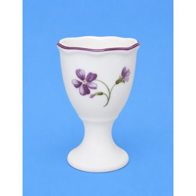 český porcelán a s Dubí kalíšek na vejce bez podstavce 7,5 cm fialky – Sleviste.cz