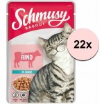Schmusy Ragout s hovězím masem v omáčce 22 x 100 g – Hledejceny.cz