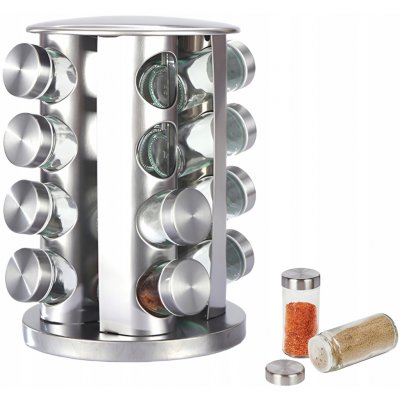 Allbag Stojan na koření kovový šedý s 16 kořenkami – Hledejceny.cz