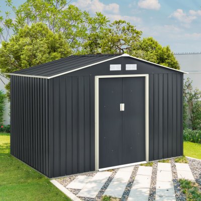 Juskys Zahradní domek XXL 277×319×192 cm antracit – Zboží Mobilmania