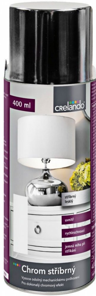 CRELANDO® Dekorativní lak ve spreji 400ml (lesklý chrom) | Srovnanicen.cz
