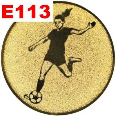 Emblém E113 FOTBALISTKA umístění na sportovní pohár nebo medaili 50 mm – Sleviste.cz