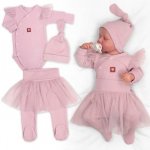 Sweet Angel Žebrovaná rostoucí souprava 3D Lux pudrově růžová – Zboží Dáma