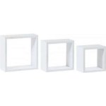 Autronic Nástěnná polička sada 3 ks barva bílá matná P-008 WT2 – Sleviste.cz