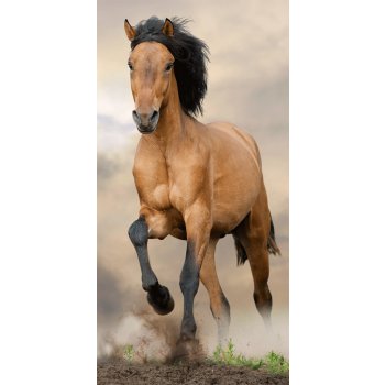 Jerry Fabrics Dětská osuška Kůň brown 70 x 140 cm