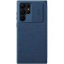 Pouzdro a kryt na mobilní telefon Pouzdro Nillkin Qin Book Pro Cloth Samsung Galaxy S23 Ultra modré