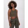 Dámské tílko KHAKI CROP S KNOFLÍČKY RILEY RV TP 7528 11X KHAKI