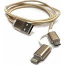 Crono CRUSB/ML propojovací USB 2.0/ micro USB + Lightning, 1m, zlatý
