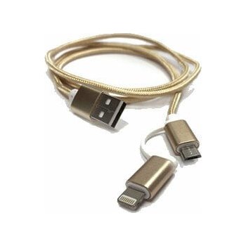 Crono CRUSB/ML propojovací USB 2.0/ micro USB + Lightning, 1m, zlatý