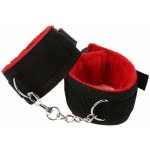 Erotická plyšová pouta na ruce s řetízkem černo červená – Hledejceny.cz